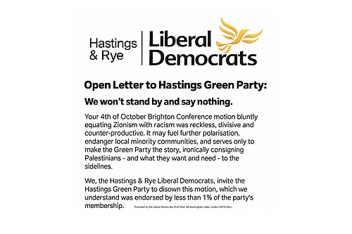 Letter to Hastings Green Party