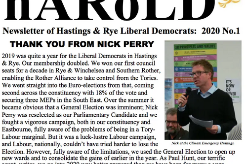 Newsletter Hastings and Rye Lib Dems no 1 2020
